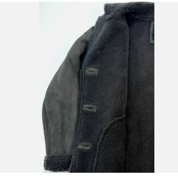 Chas Mackenzie Women's Shearling Coat Made in England Sheepskin Jacket Size L - Picture 14 of 16